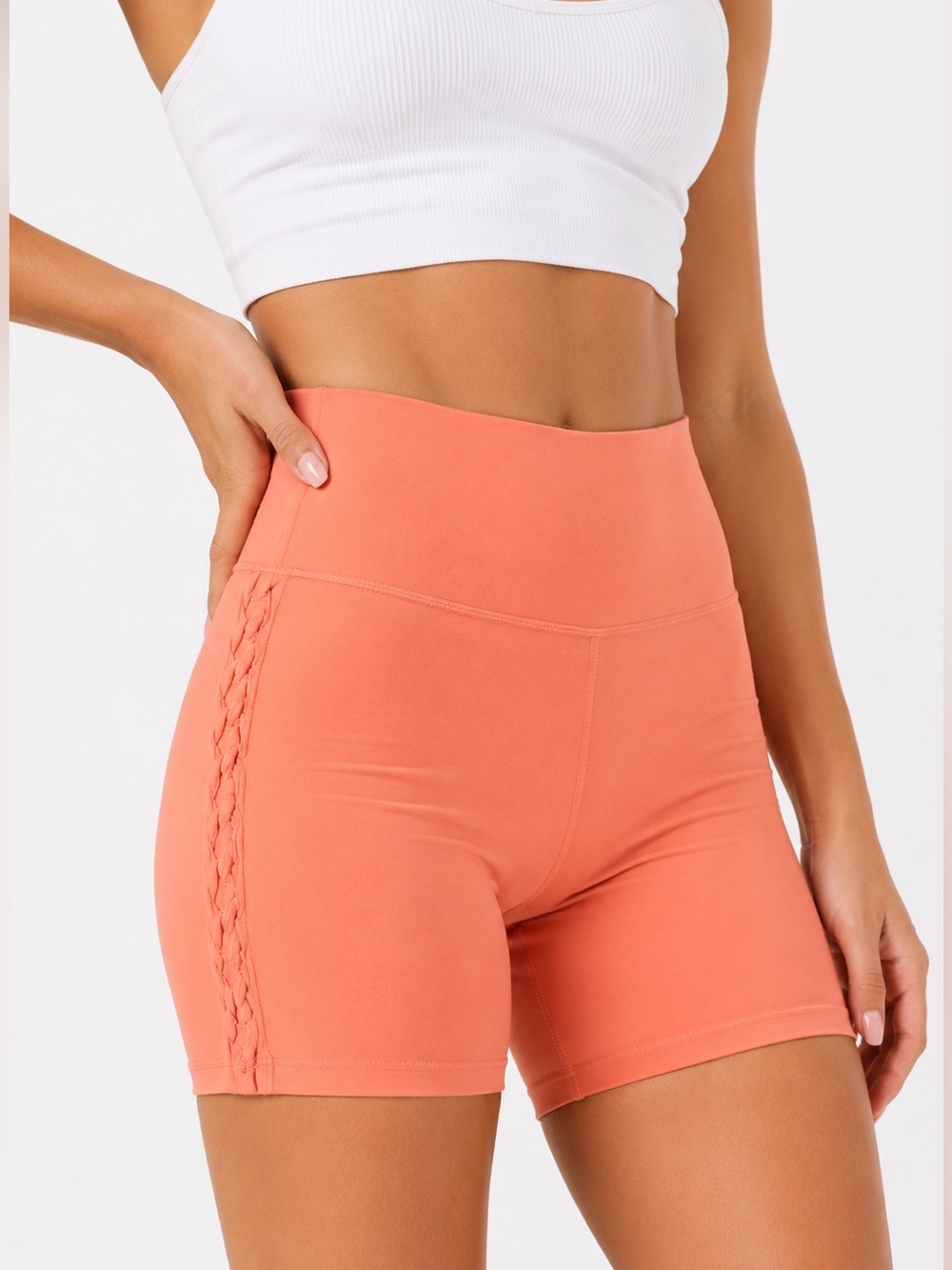 Offline by Aerie Real Me High Rise Bike Shorts Peach Size S NWT